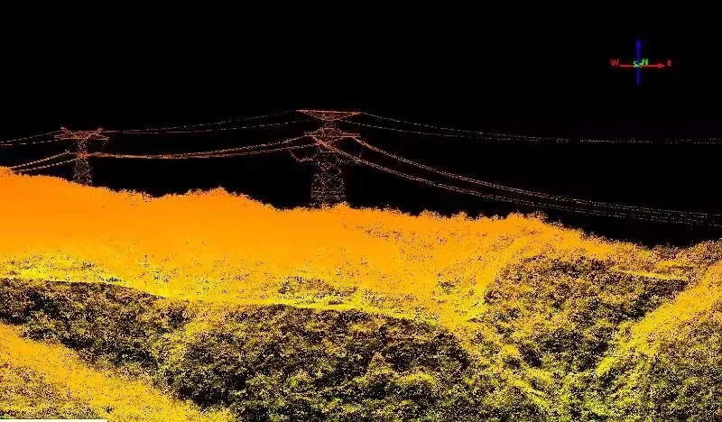 3D point cloud of drone power line inspection