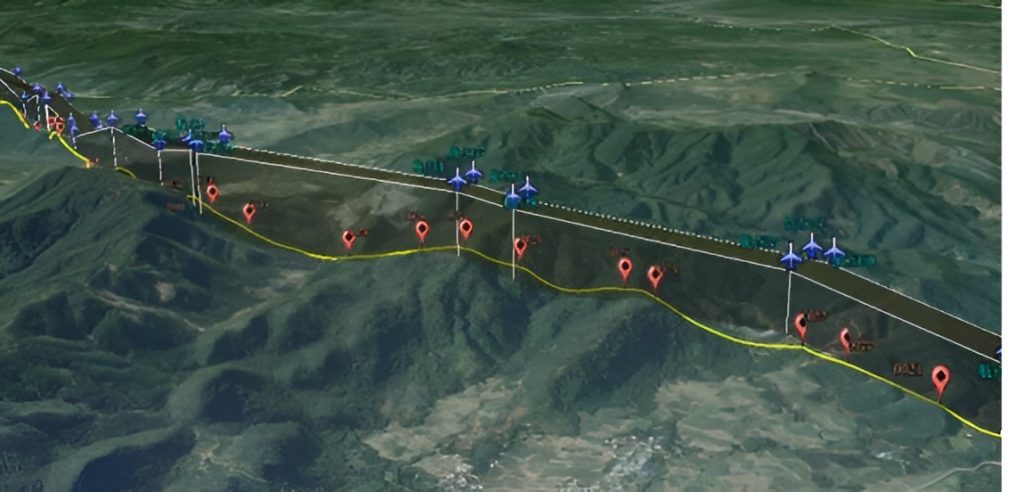 A map of the CW-25D's patrol route as displayed by the ground control station