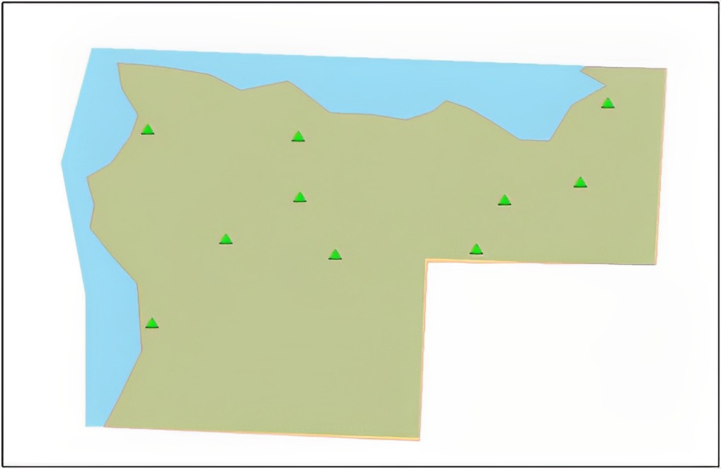 Distribution of ground control points