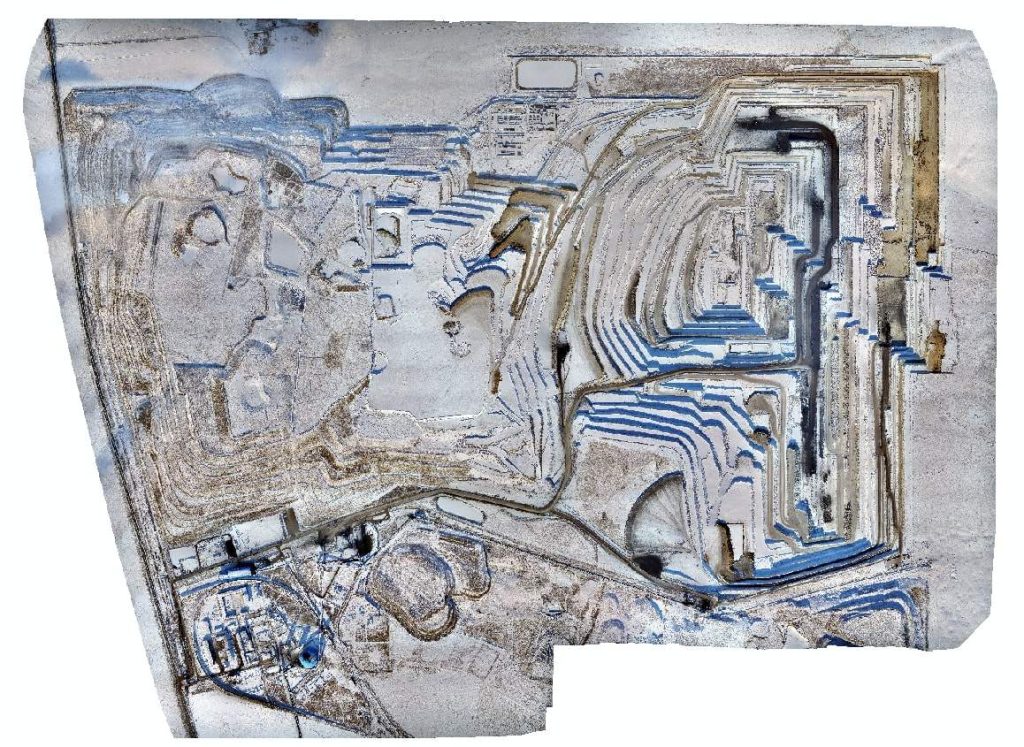 Orthophotography map of mining