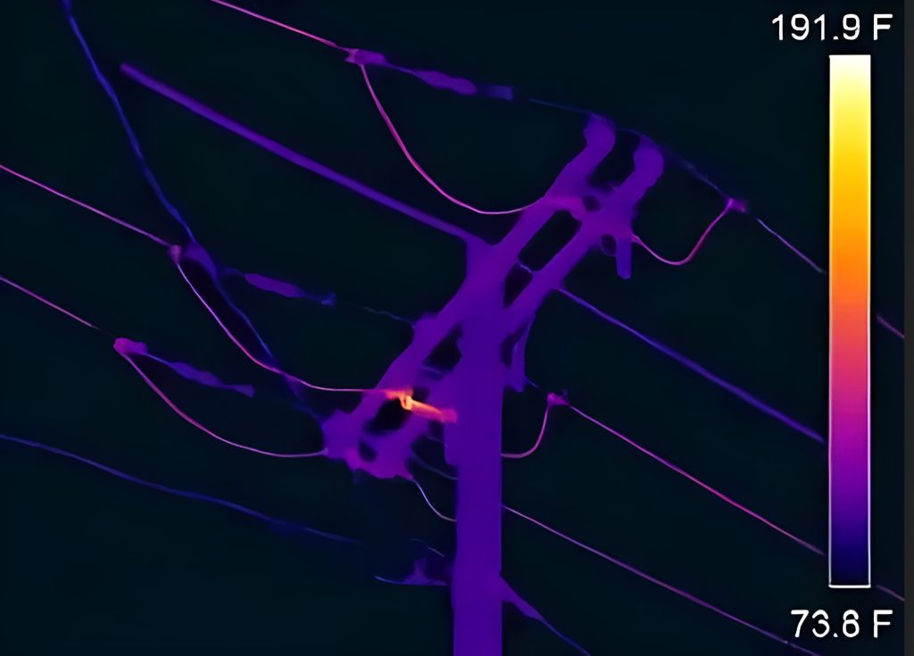Thermal maps of power lines inspection