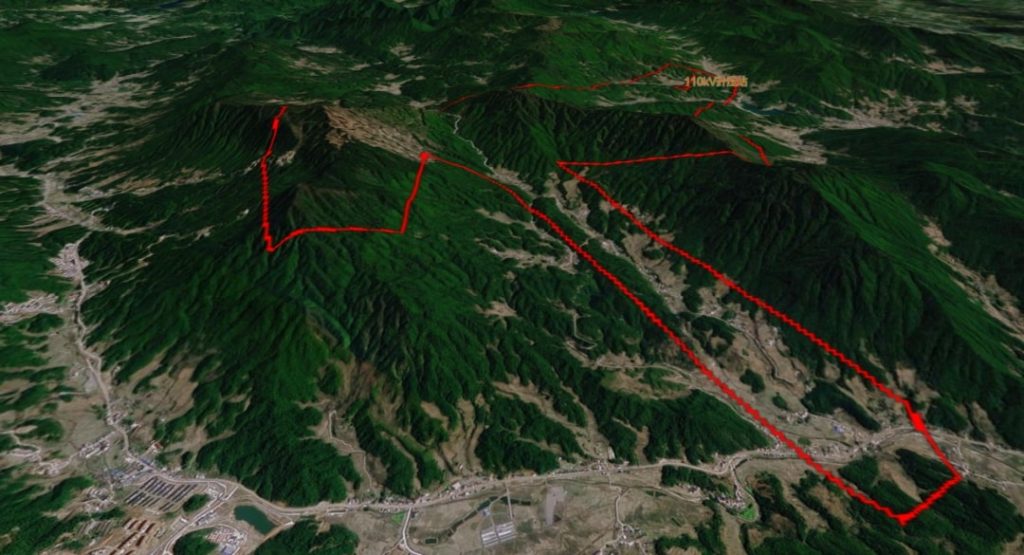 The survey area of CW-15LiDAR