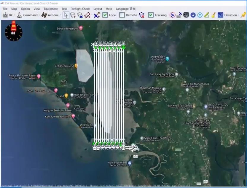 Flight plan of CW-15II marine drone