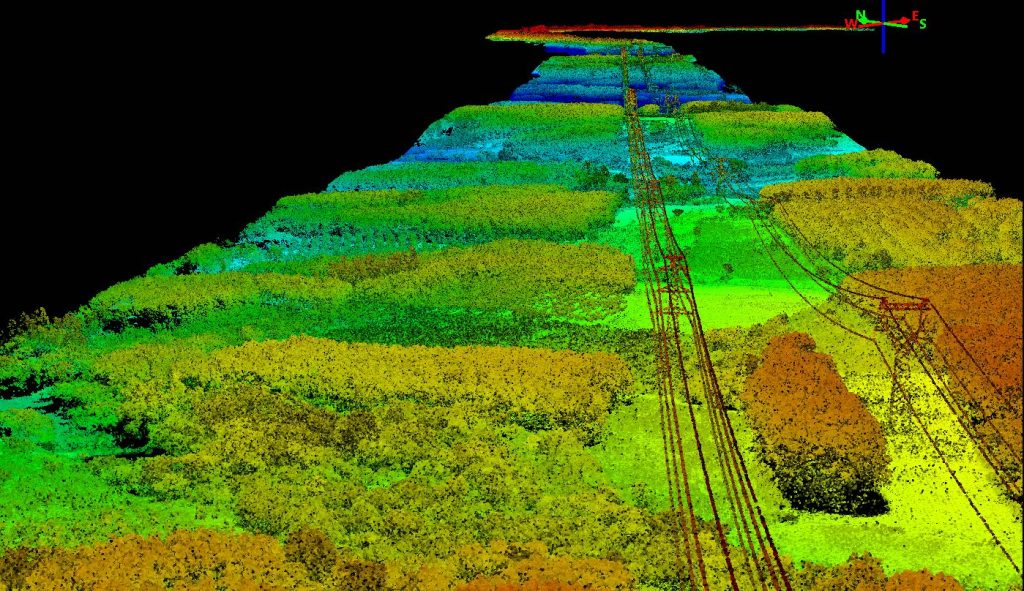 Point cloud of powerline inspection