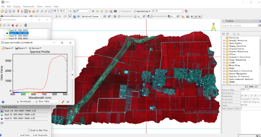 Hyperspectral CIR image in ENVI