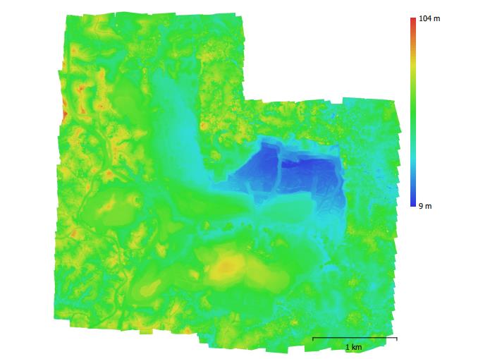 Reconstructed digital elevation model