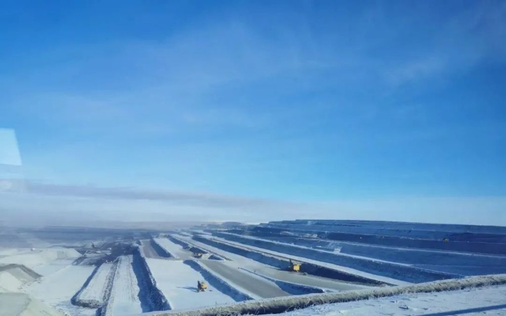 The snow-covered Baorixile open-pit mine