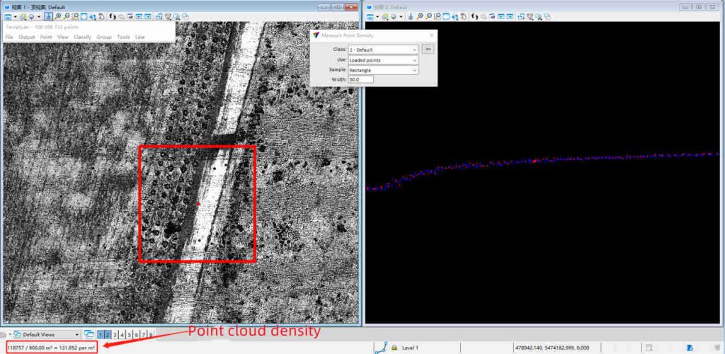 Point cloud density of Baorixile open-pit mine