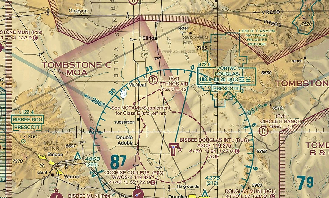 Dashed magenta line on an aviation sectional chart