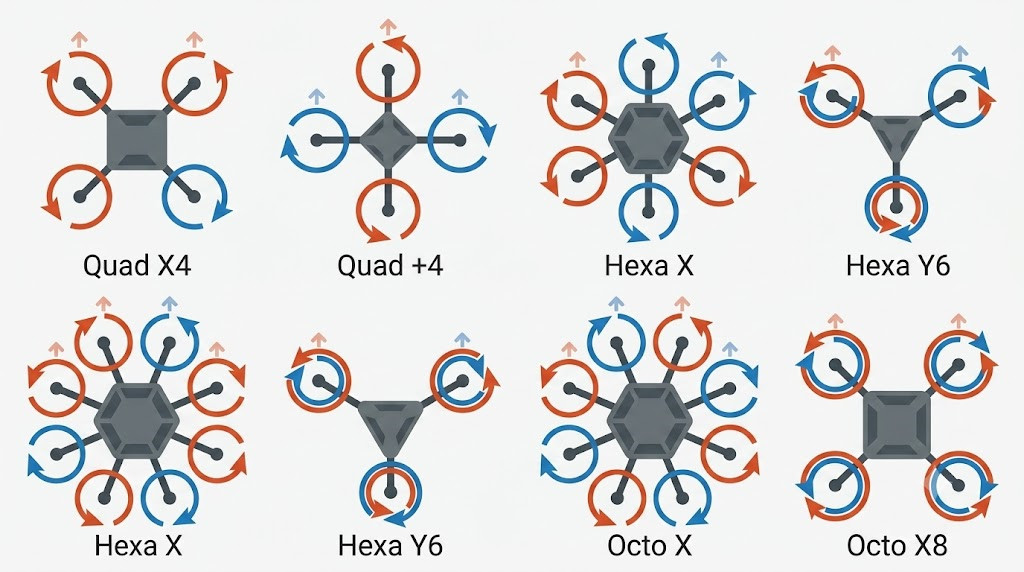 How do different types of multirotor drones work