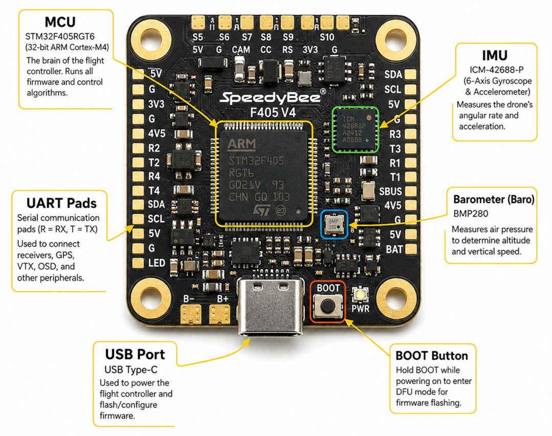 Anatomy of a drone flight controller board